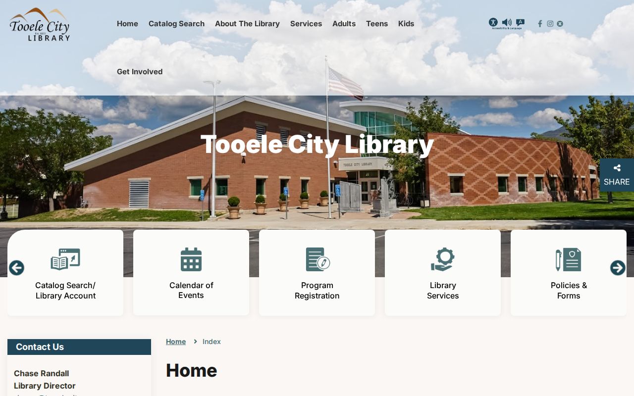 Tooele City Library catalog and local history route