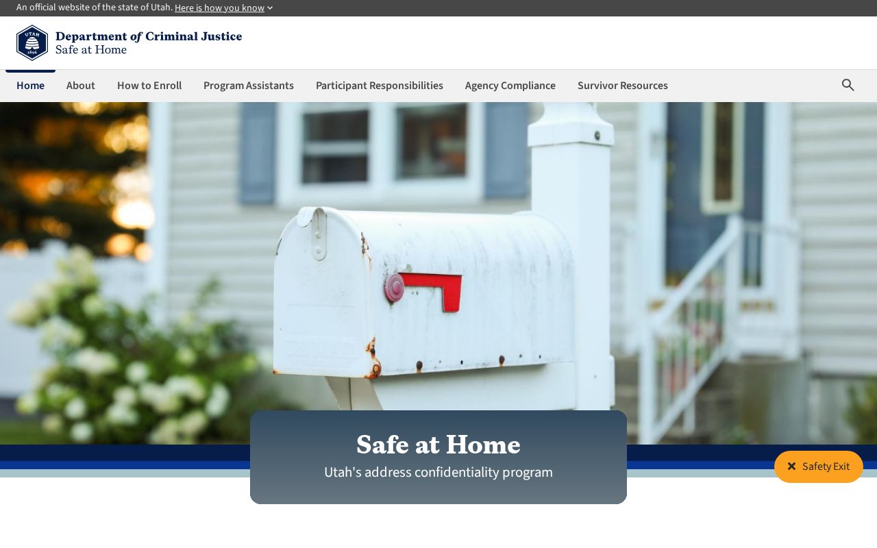 Utah Safe at Home address confidentiality resource