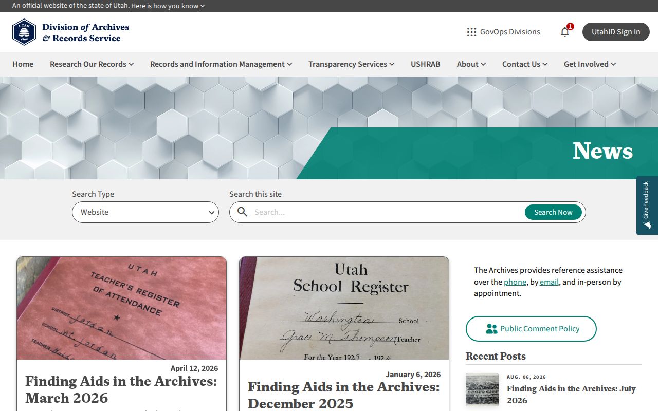 Utah State Archives Tooele County historical records