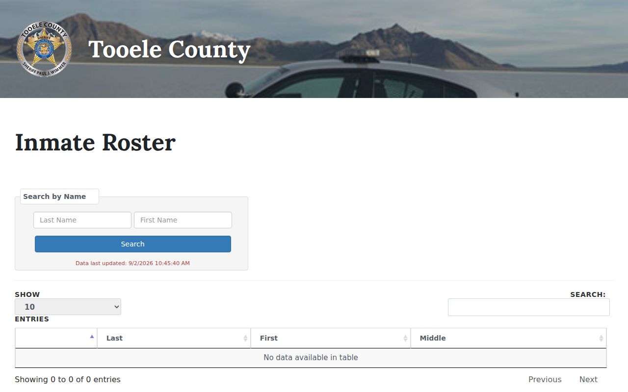Tooele County Sheriff roster search route