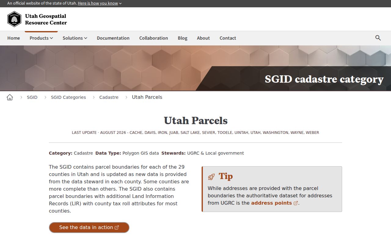 Utah statewide parcel data documentation