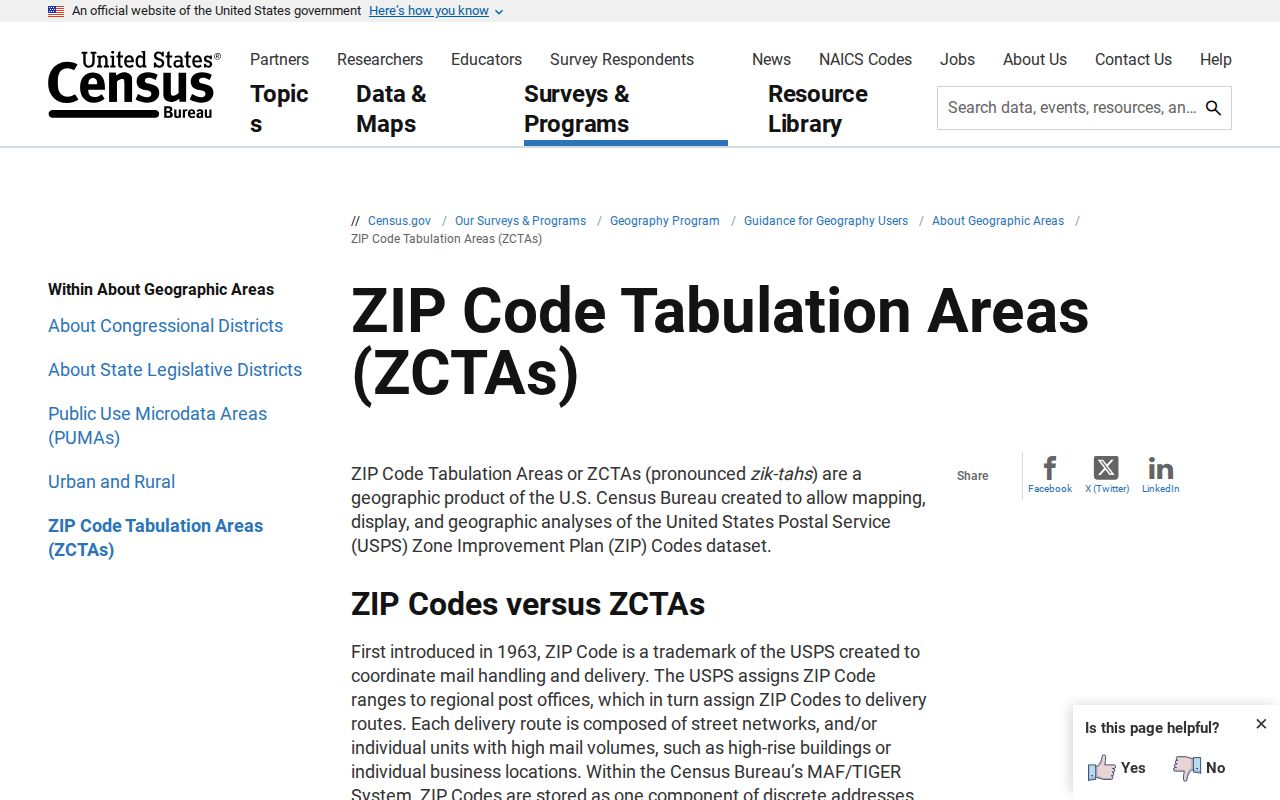 Census ZCTA boundary guidance